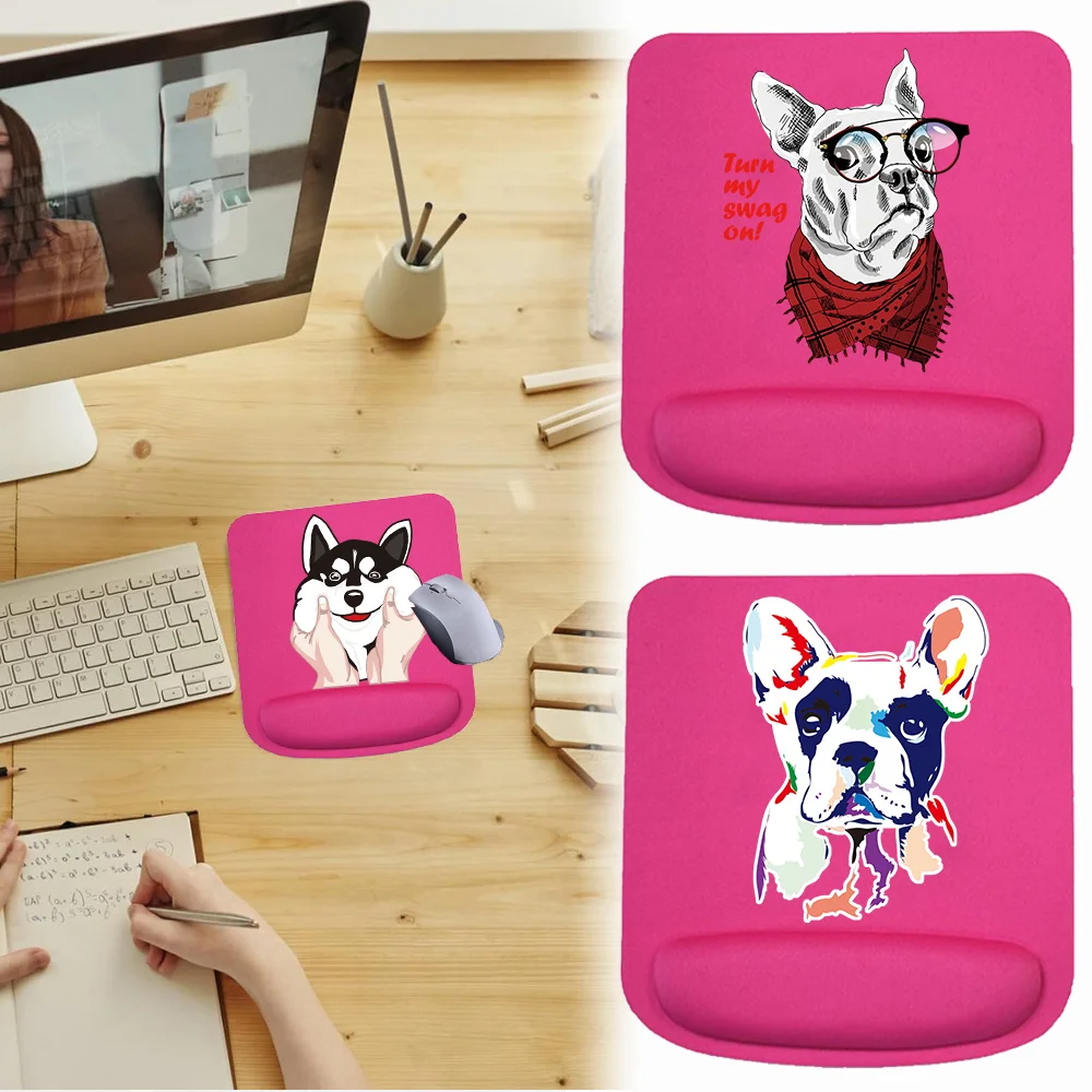 Mouse Mat Anti-Slip Support Wristband Mat Pad Simplicity for Learning and Office Square Mouse Pad for Dog Pattern Series