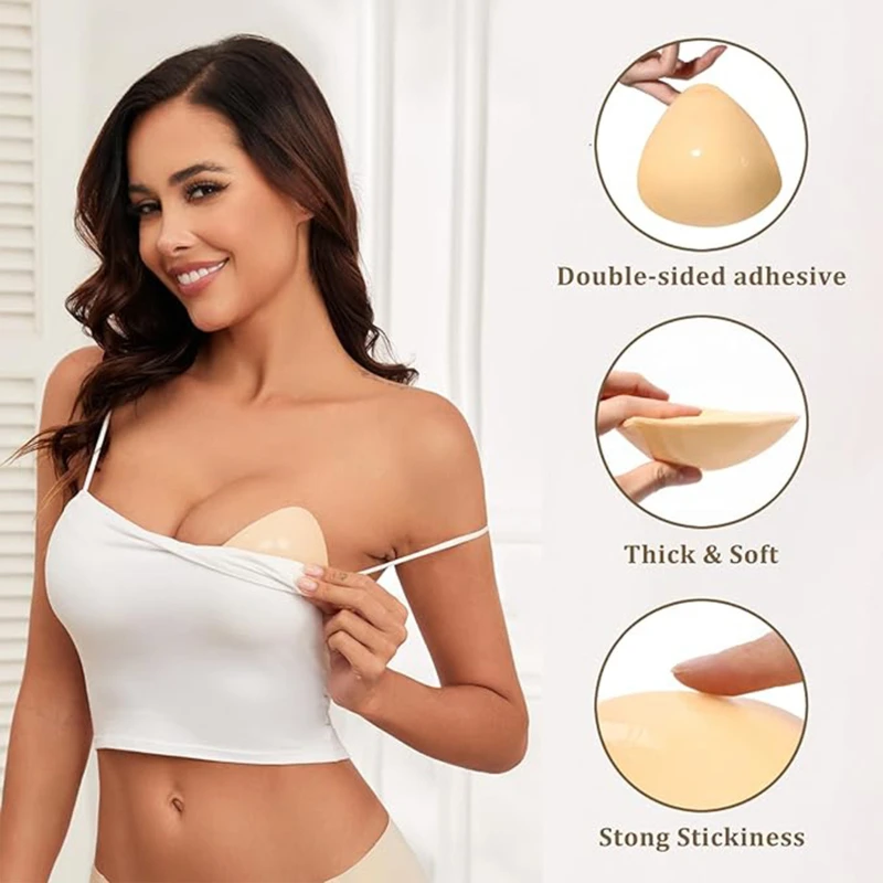Double Sided Adhesive Breast Pad Triangular V-shaped Gathering Self-adhesive Underwear Padded