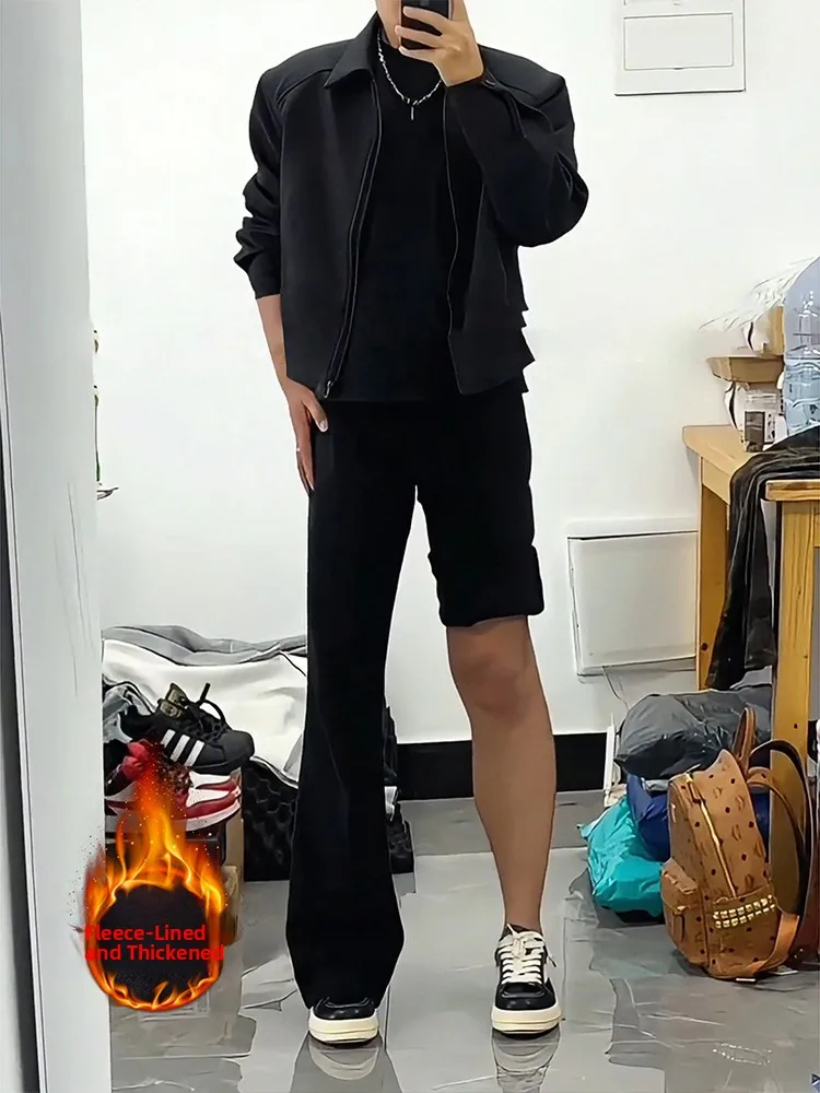 

Джинсовые джинсы для похудения, мужские осенне-зимние брюки Fce Bla High Street Vibe Rise, американские расклешенные прямые брюки с микро-кальцами