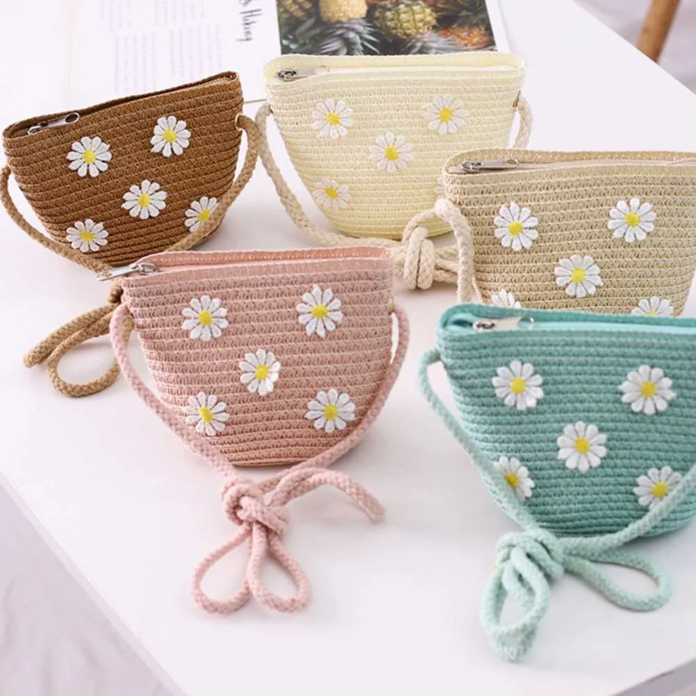 

2Pcs Straw Kids Sun For Baby Lightweight Sun Protection Hat Breathable Beach Travel Bucket Hat Sunscreen Bag