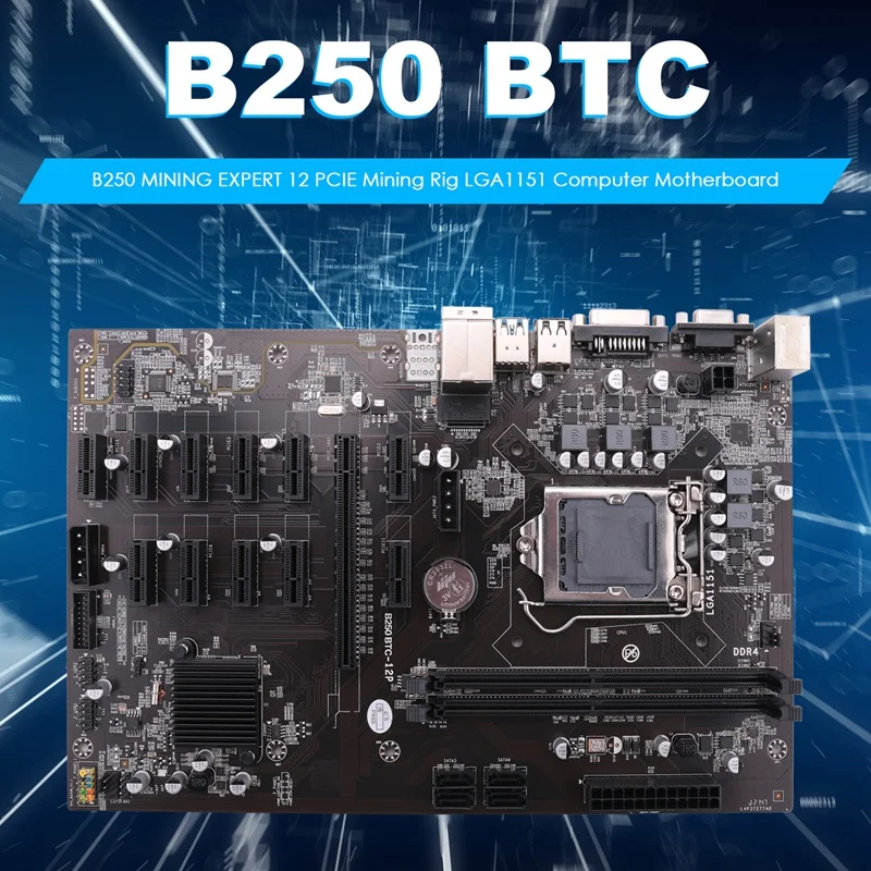 Imagem -02 - Placa-mãe do Equipamento de Mineração para Btc e Eth B250 Perito de Mineração 12 Pcie Lga1151 Usb 3.0 Sata3 para B250 B250m Ddr4