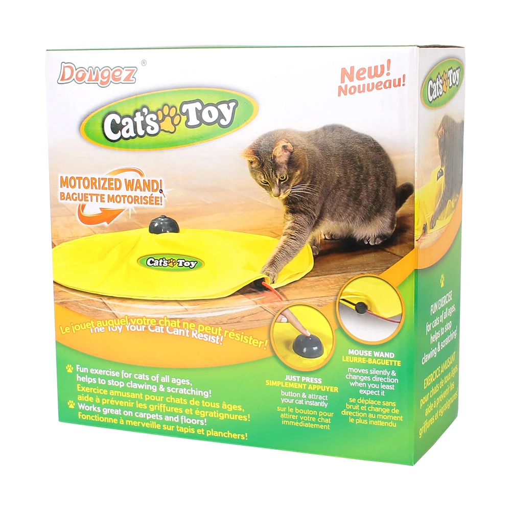 Interactive Pet Toy For Cat Kitty 4 Speeds Motion Undercover Mouse Fabric Moving Feather Electric Cat Toy Plate Automatic