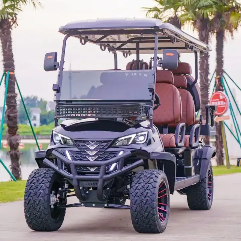 Carro de golf eléctrico de buena calidad, proveedor de China, 4 plazas, 5kw, litio, todoterreno, carrito de golf, caza, golf para comercial