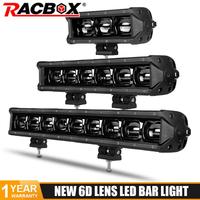 6D Lens Led Light Bar 8'' 14'' 20 inch Flood beam barra led 4x4 Driving Lights for Niva lada offroad ATV Car accessories 12V 24V