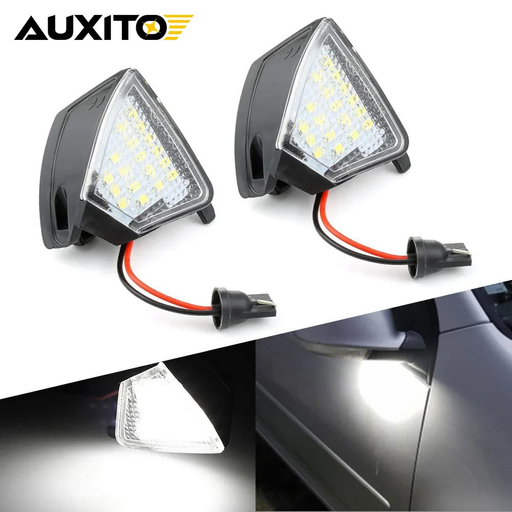 2Pcs CANbus Led Under Side Mirror Puddle Light for VW Volkswagen Golf 5 2009-2004 Jetta MK3 Passat CC Touran 2019 Sharan MK2 EOS