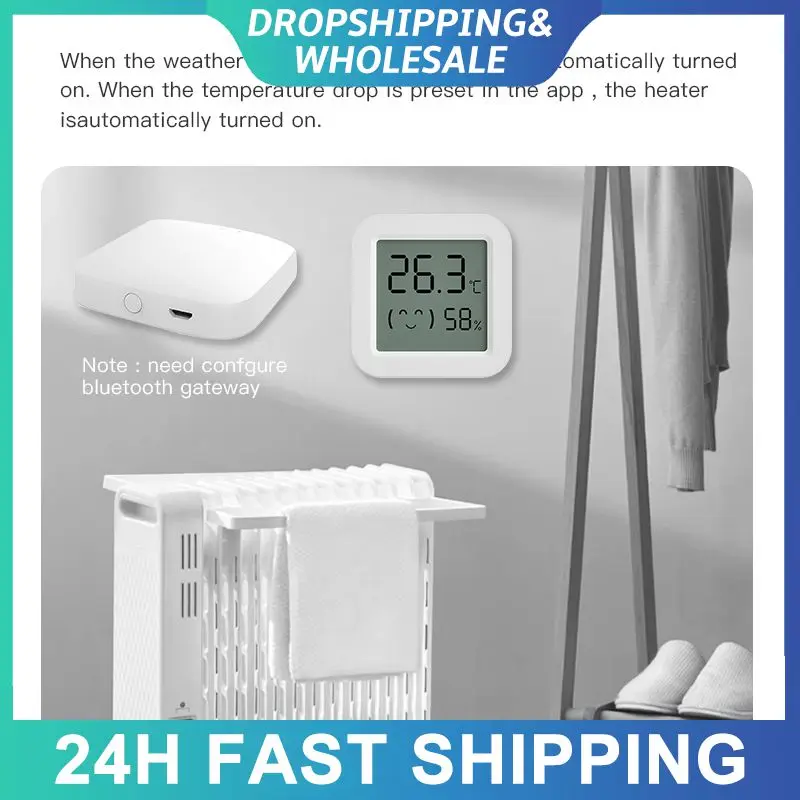 

Humidity Meter White Lcd Screen Digital Connected Environment Remote Control Wifi For Alexa Home Hygrometer 3v