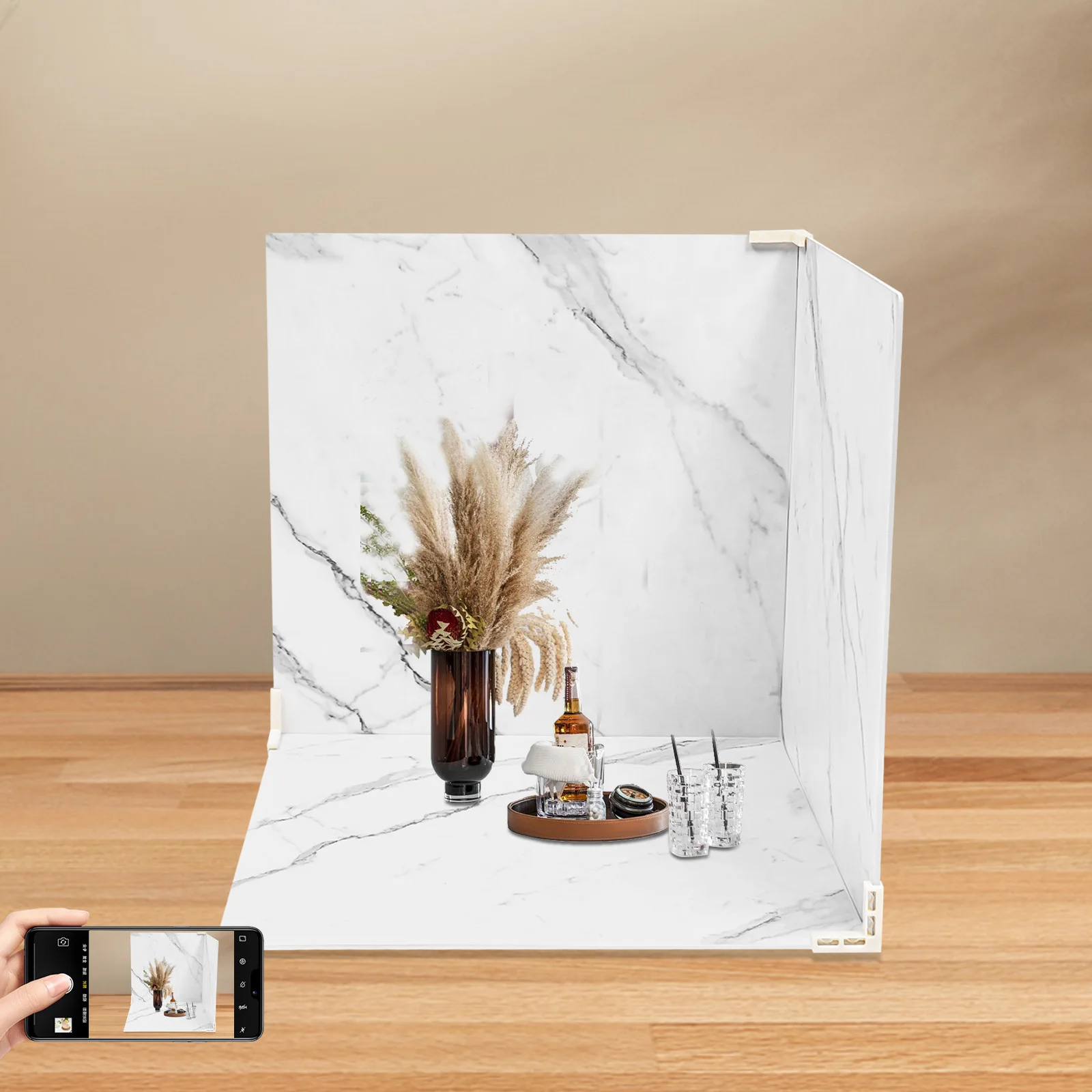 

3 шт. фотофонов для съемки 24x24 дюйма, ПВХ-фон для фотосъемки на рабочем столе или видеосъемки