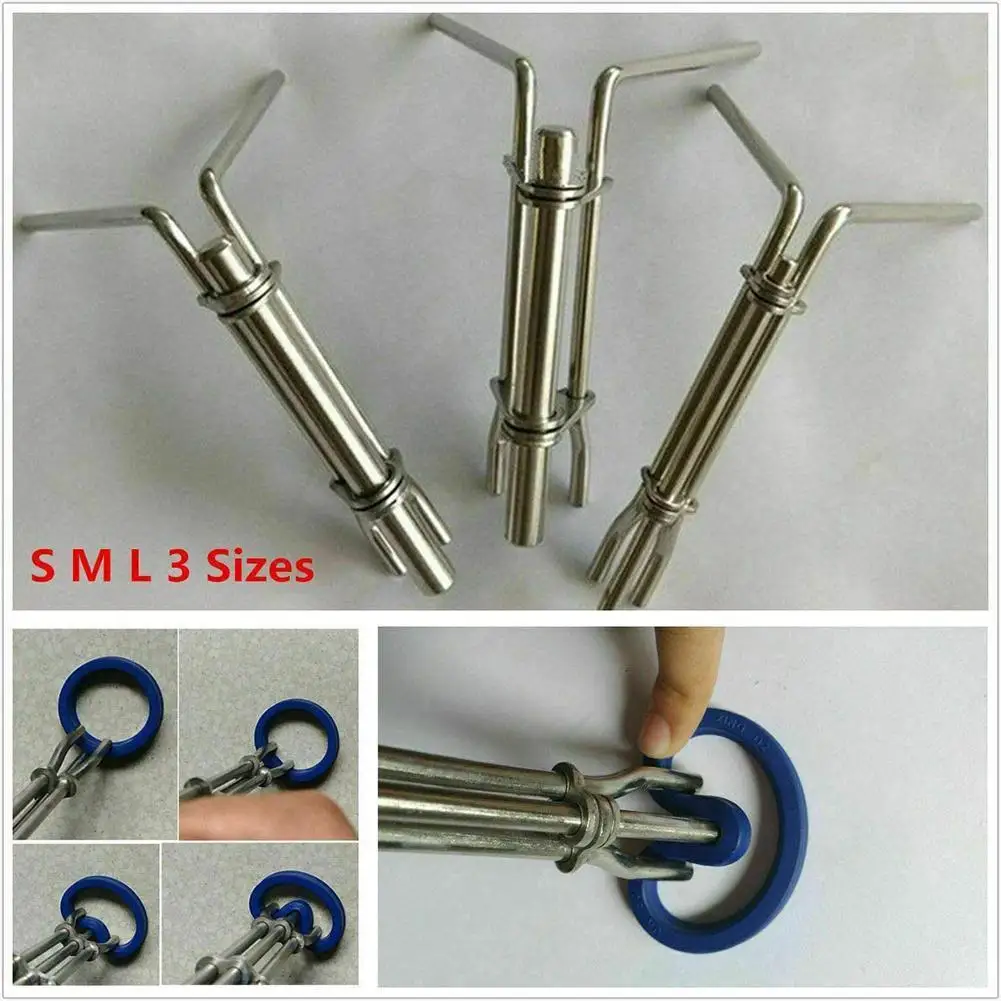 3pcs Thickened Stainless Steel Oil Seal Gasket Pliers Hydraulic Cylinder U-ring Y-ring Oil Seal Installation Removal Tool S M L