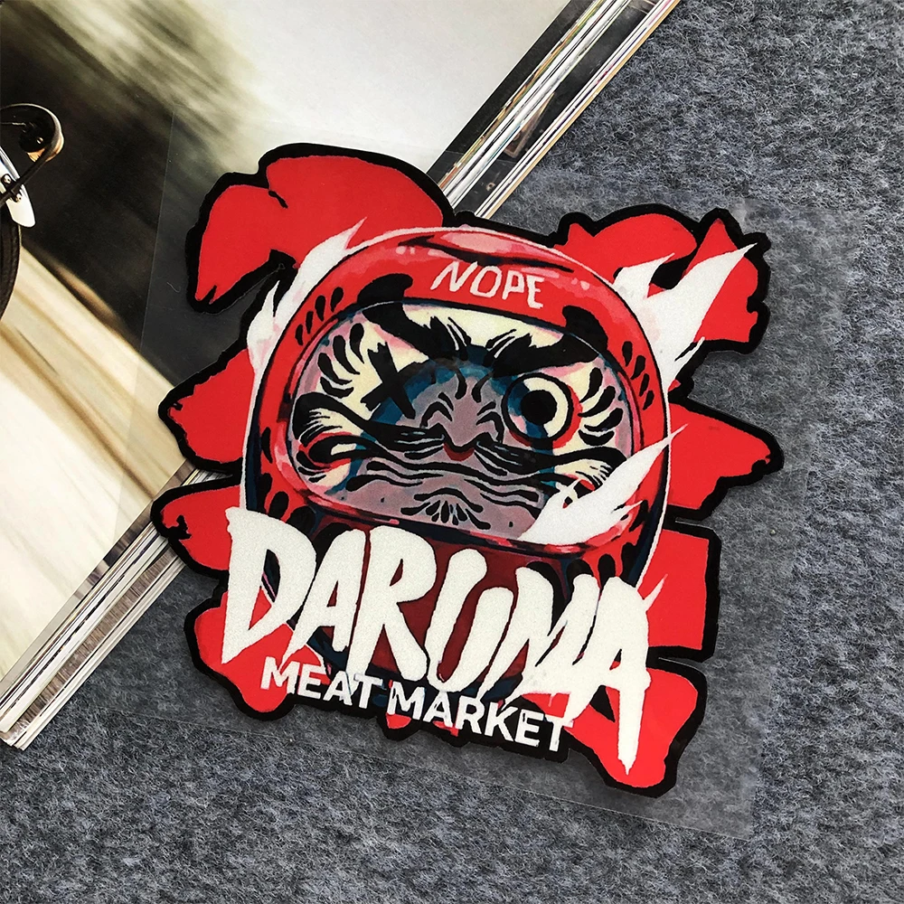 JDM Japan Mascot Daruma Reflective Car Styling Stickers Motorcycle Scooter Auto Body Window Fuel Tank Windshield Glass Decals