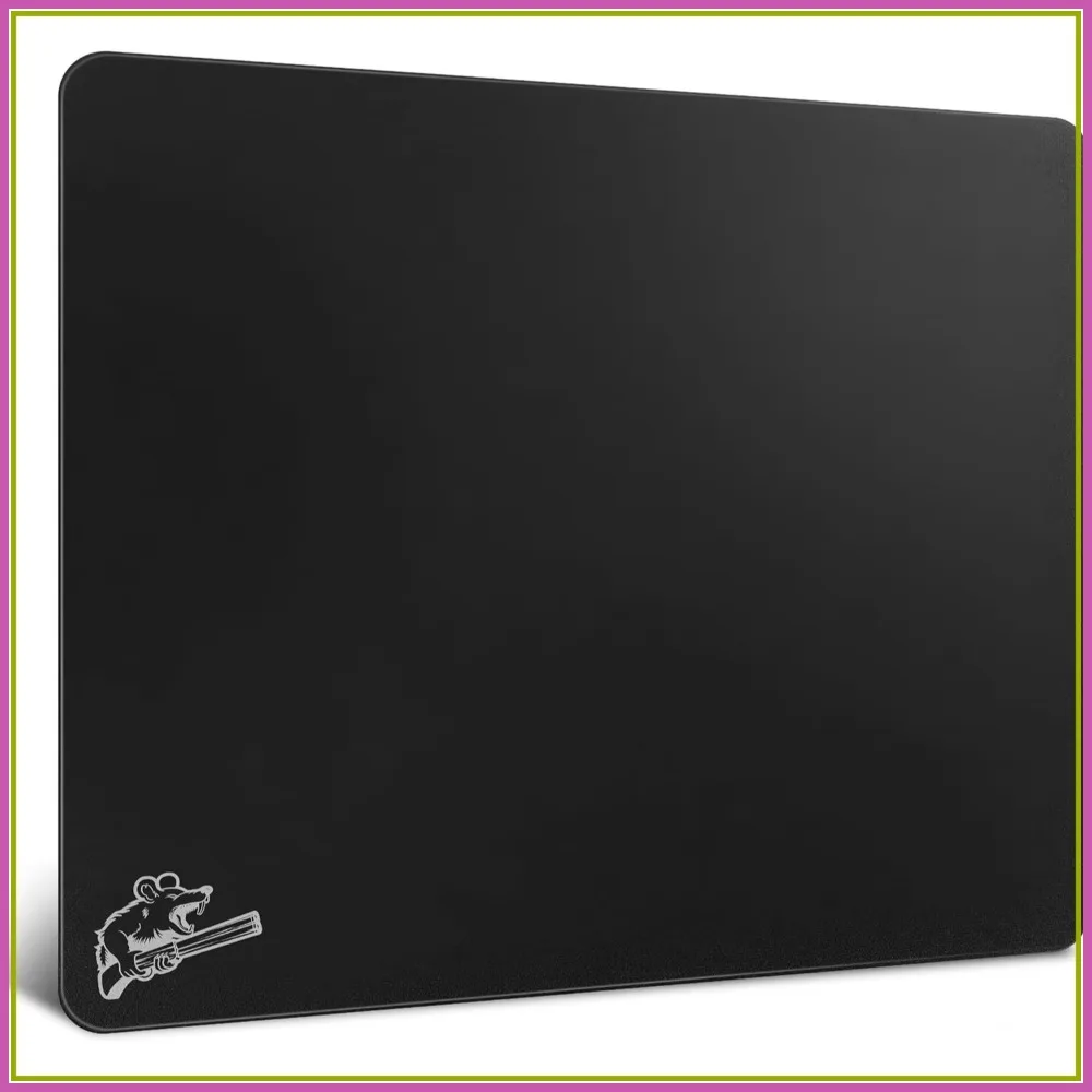 Ultra-Thin 2.0 Tempered Glass Gaming Mouse Pad, FPS Anti-Slip Base, Etched Surface, 1.6mm Thin, Black 300x350mm