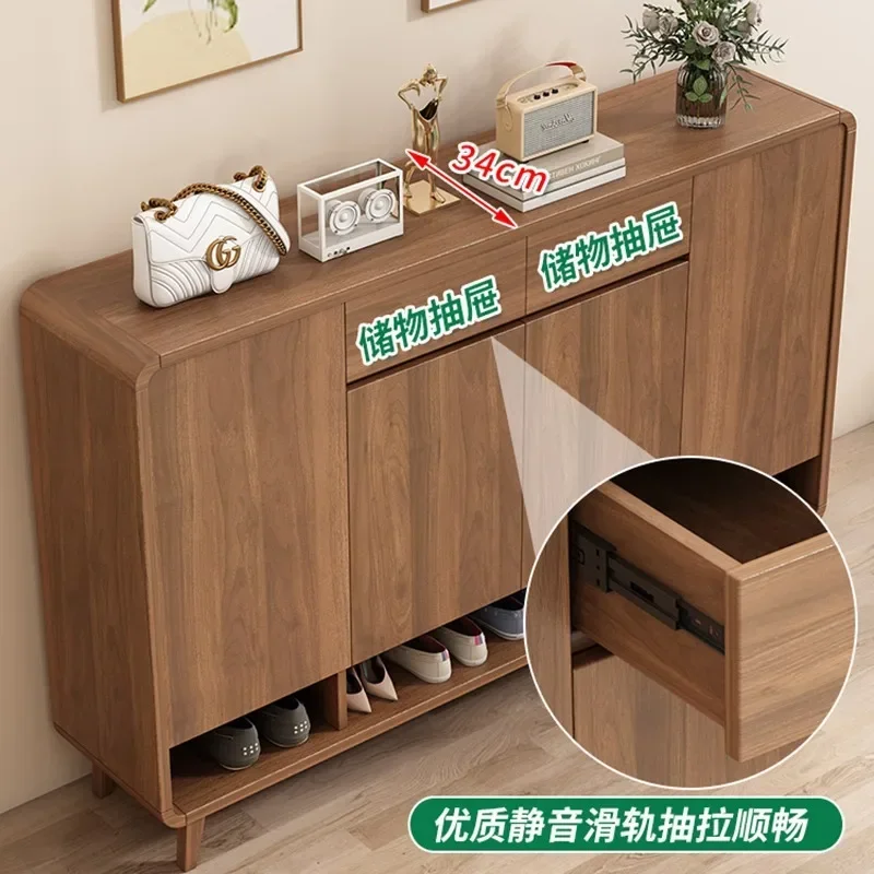 Large Capacity Shoe Cabinet Household Entrance Cabinet Indoor Wooden Balcony Foyer Cabinet Zapateros Home Furniture KMSC