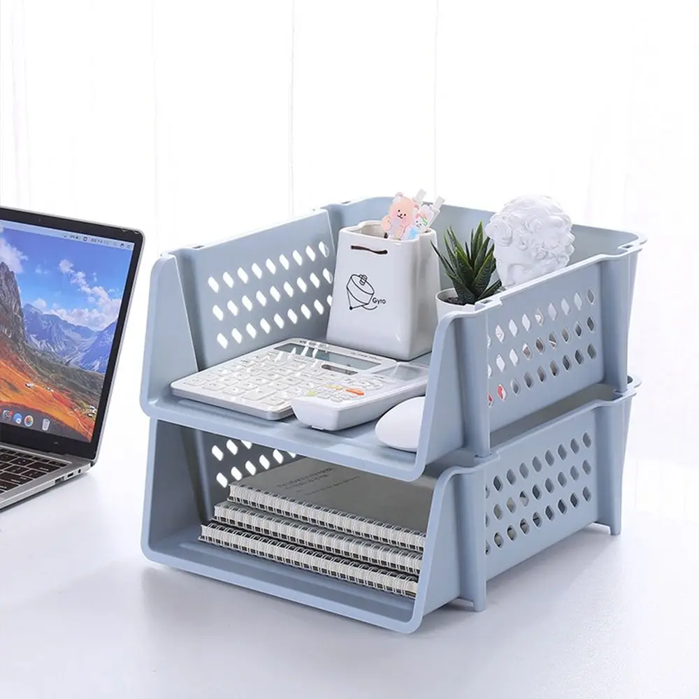 Simple Desktop Organizer STACKABLE File Rack File Organizer เอกสาร Rack A4 แฟ้มถาดพลาสติกลามิเนตใบเสร็จรับเงิน