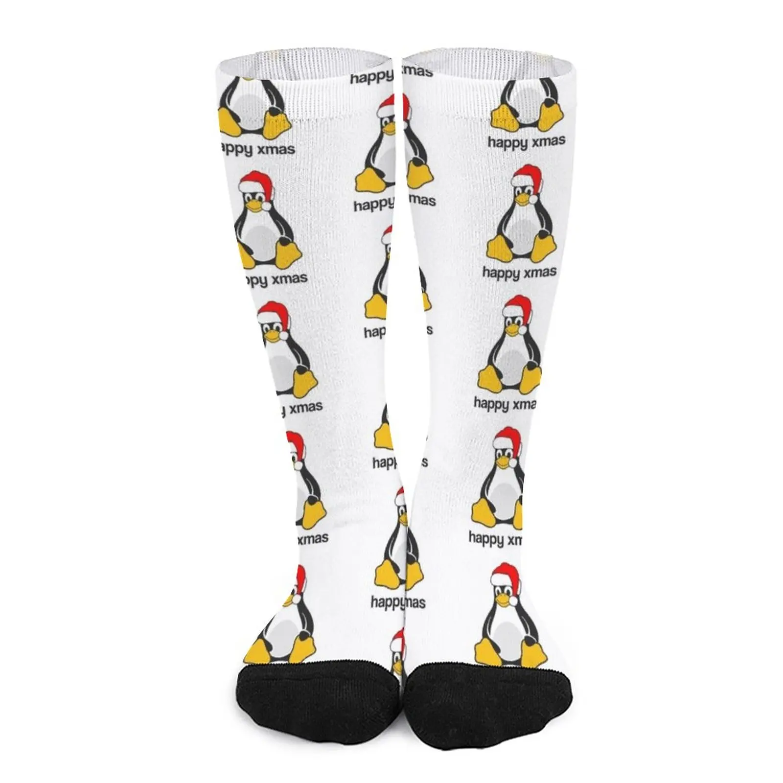 

Tux Happy Christmas Socks Sock woman shoes Socks with print custom socks