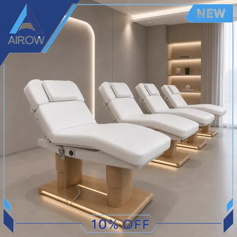 for Luxury Electric Heated Massage Bed Vibrating Facial Beauty Salon Chair Medical Spa Treatment Table for Eyelash Extension