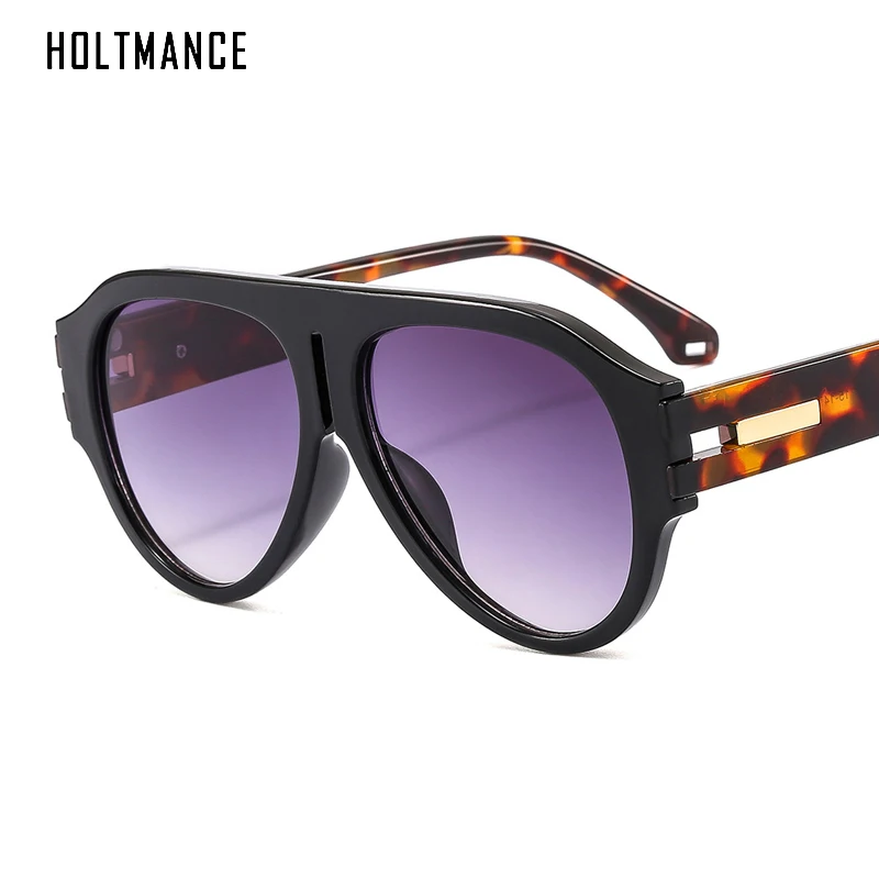 

HOLTMANCE New Large Frame Toad Mirror Sunglasses for Men Vintage Oval Anti Blue Light Flat Glasses Women Christmas Eyewear