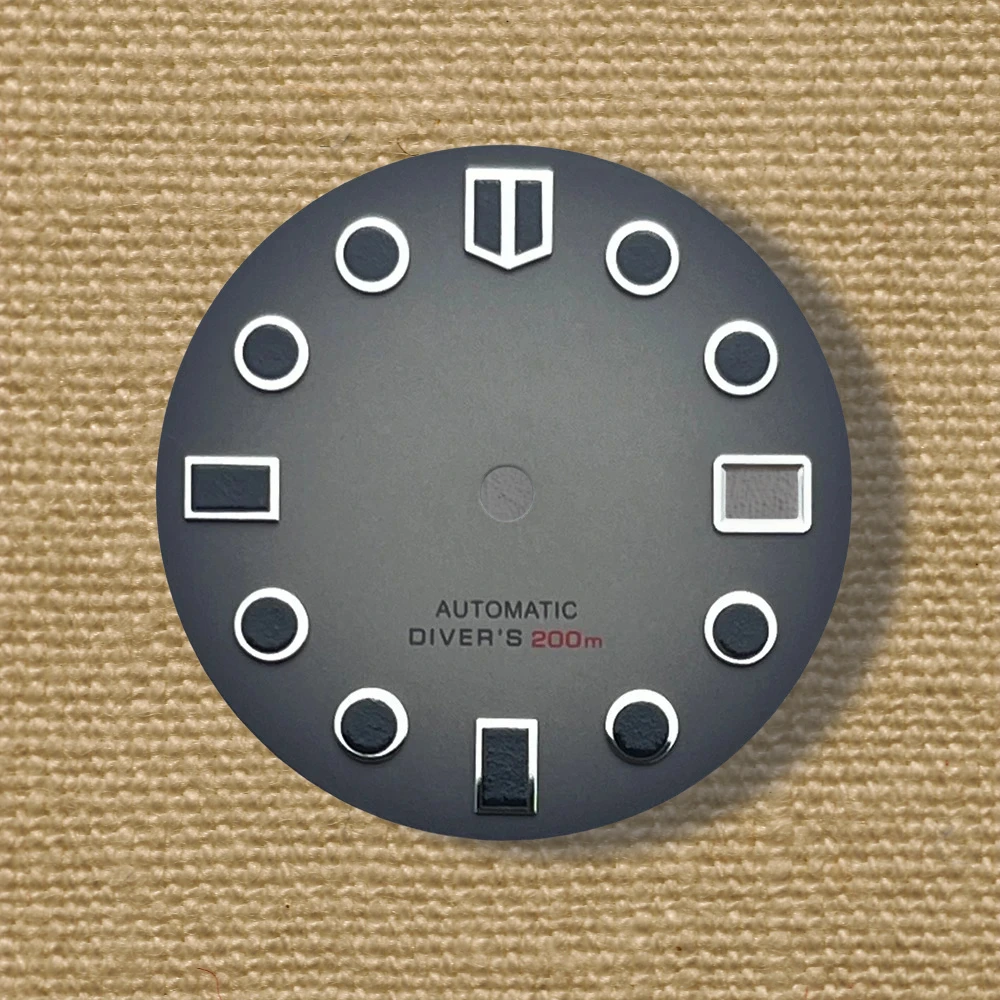 Popular 28.5mm S logo matte dial, suitable for NH35/NH36/4R/7S movement green night light diving high-quality watch modification