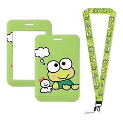 Kero Kero Keroppi Sanrio ID Card Holder Lanyards Retractable Clip Neck Strap Credit Card Case Badge Keychain Holder