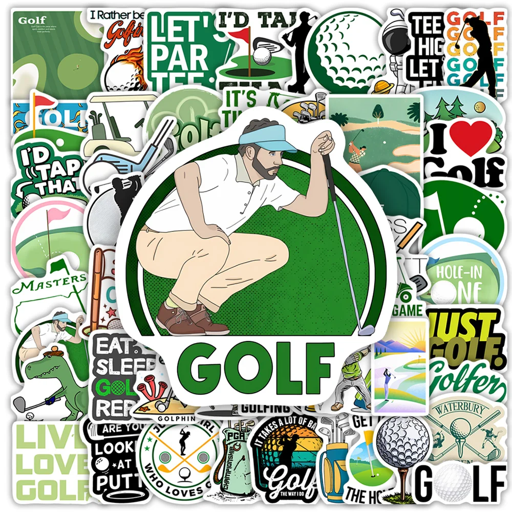Cool Golf Hobby Stickers DIY Gift Toys Decorative Vinyl Waterproof Decals for Scrapbook Diary Junk Journals Laptop Phone Bottles