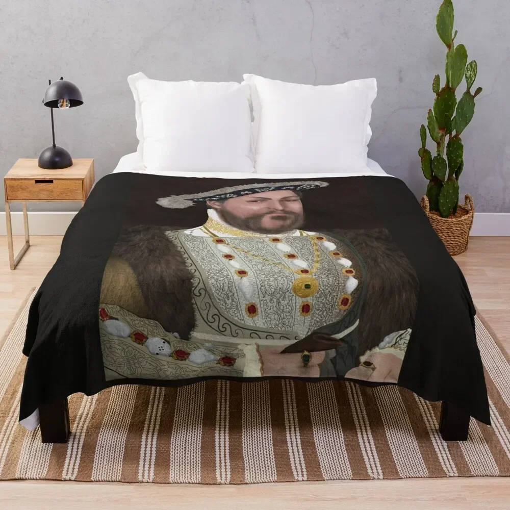 Realistic Henry the VIII Throw Blanket for winter Giant Sofa Personalized Gift Blankets