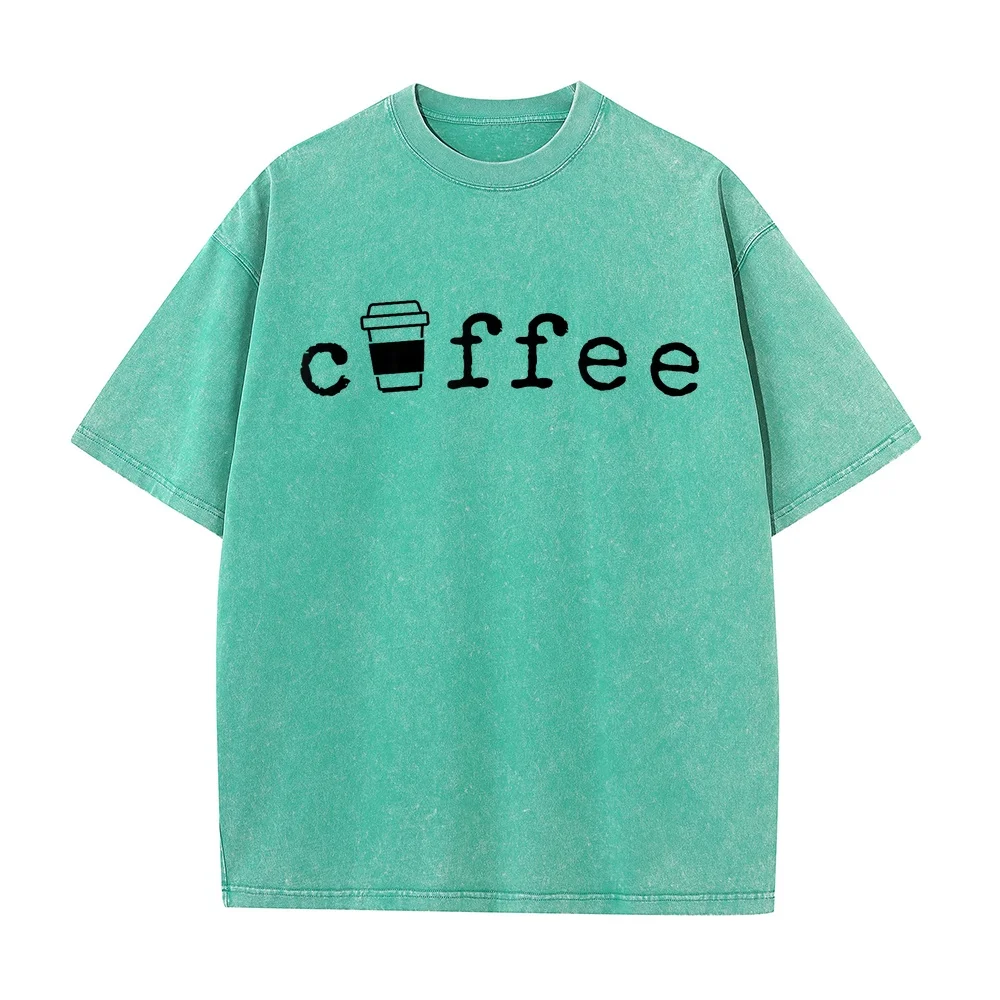 Coffee Cute Novelty Item for Lovers T-Shirt Harajuku Japanese Vintage Clothing Custom Shirt Short Sleeve Multi Summer Top