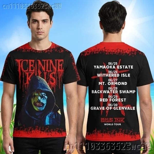 Hot Rare Ice Nine Kills Shirt Unisex Summer Short Sleeve Fashion Brand Tee Luxury Casual Vintage T-shirt FamilyMatching