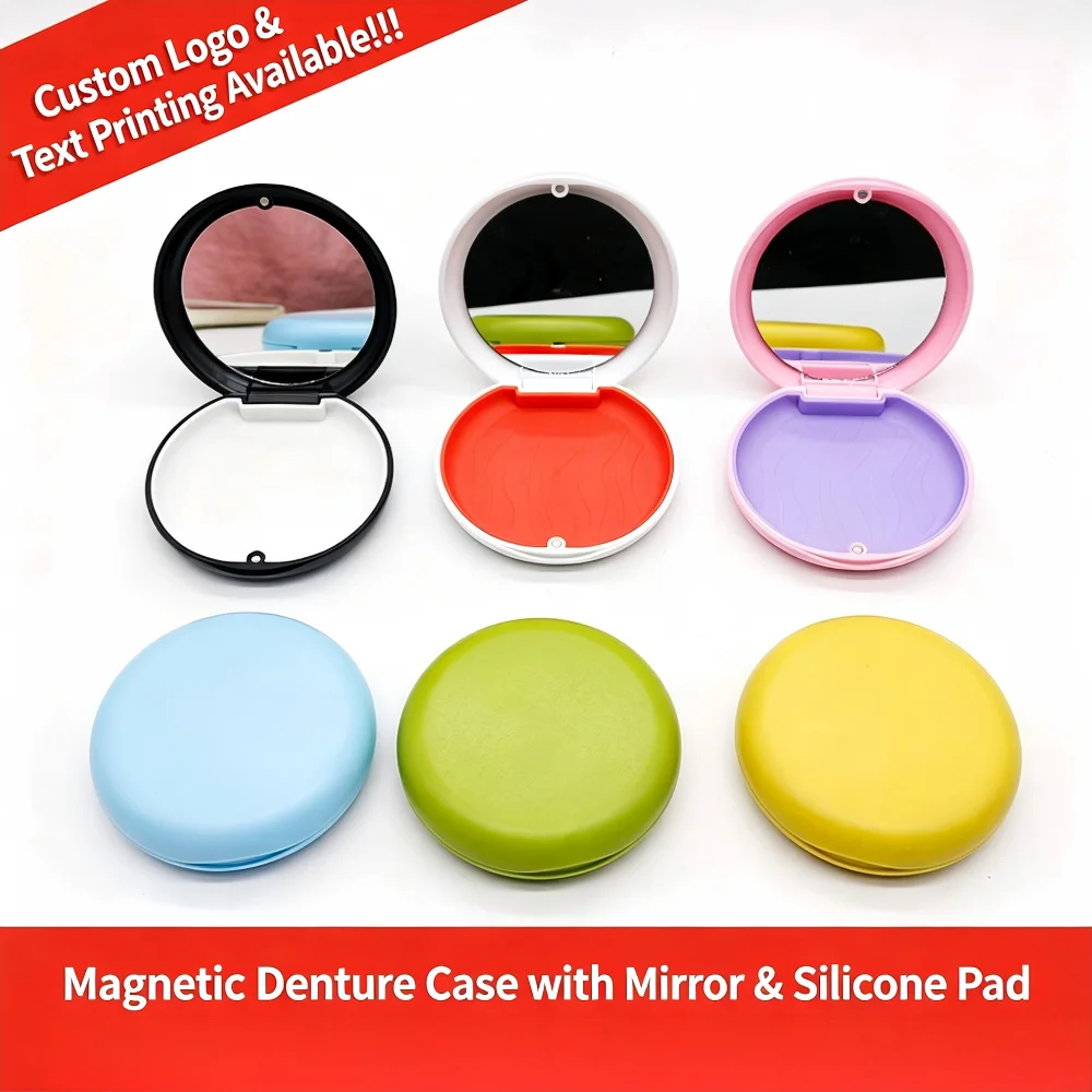 Magnetic Retainer Case With Mirror Portable Orthodontic Aligner Box Invisible Braces Storage Container Custom Logo Available