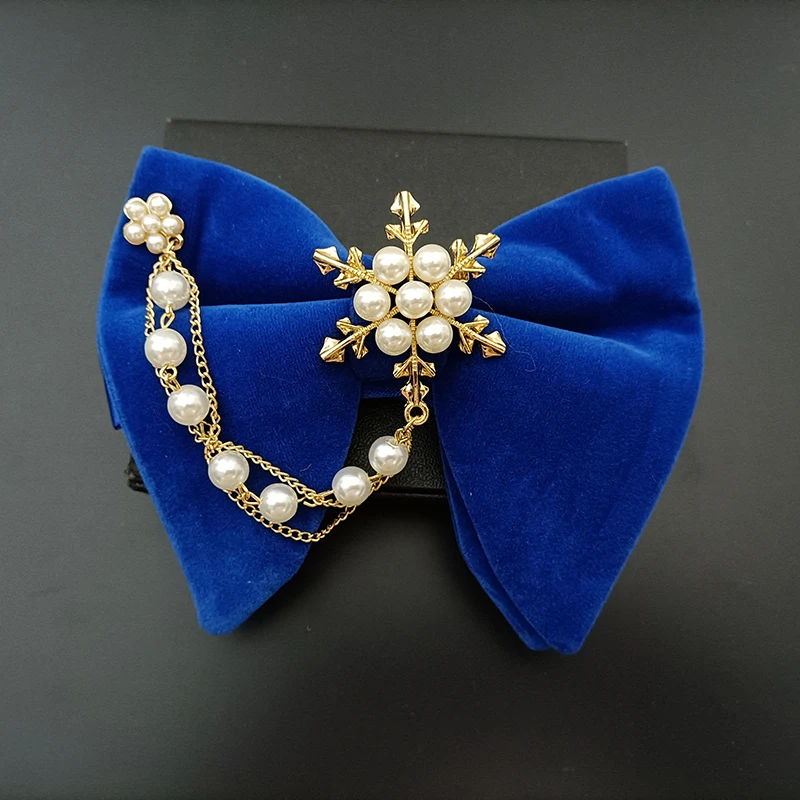 Vintage Herren Fliege Perlenkette Samtkragen Blume Britisch Koreanisch Hochzeit Business Bankett Host Kleid Zubehör Fliege – Detail 6
