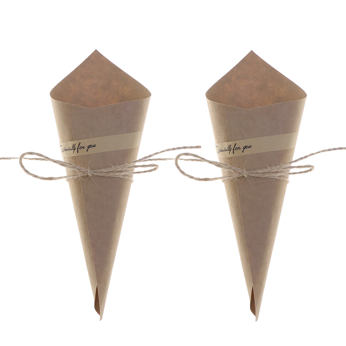 

50 Pcs Confetti Packaging Barrel Wrapping Paper Wedding Cone Bouquet Gift Kraft