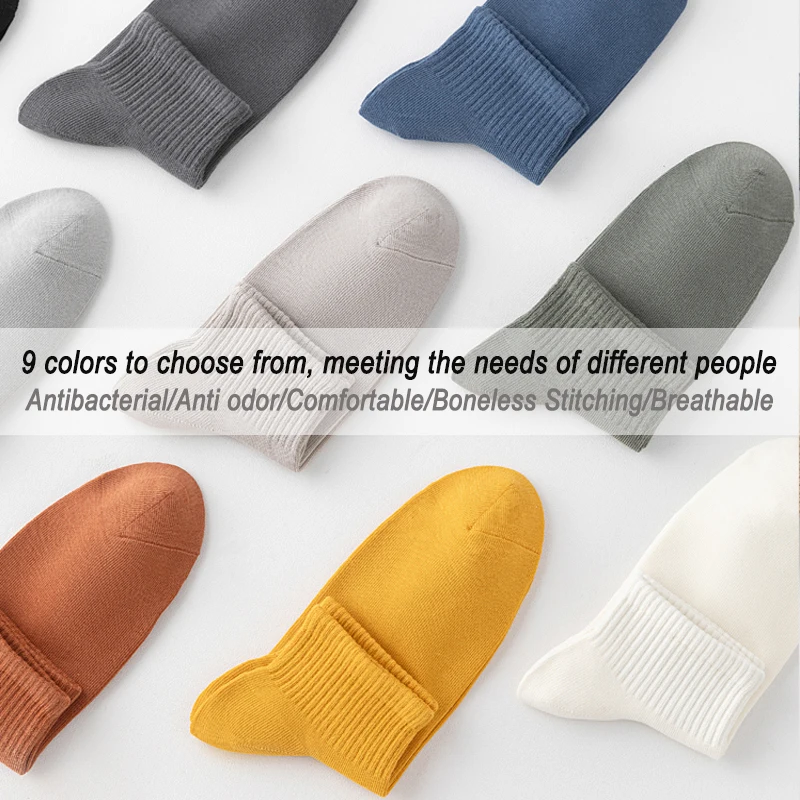 5Pair Men Combed Cotton Socks Short Breathable Odor proof and antibacterial BusinessAutumn and Winter for Male sock High Quality