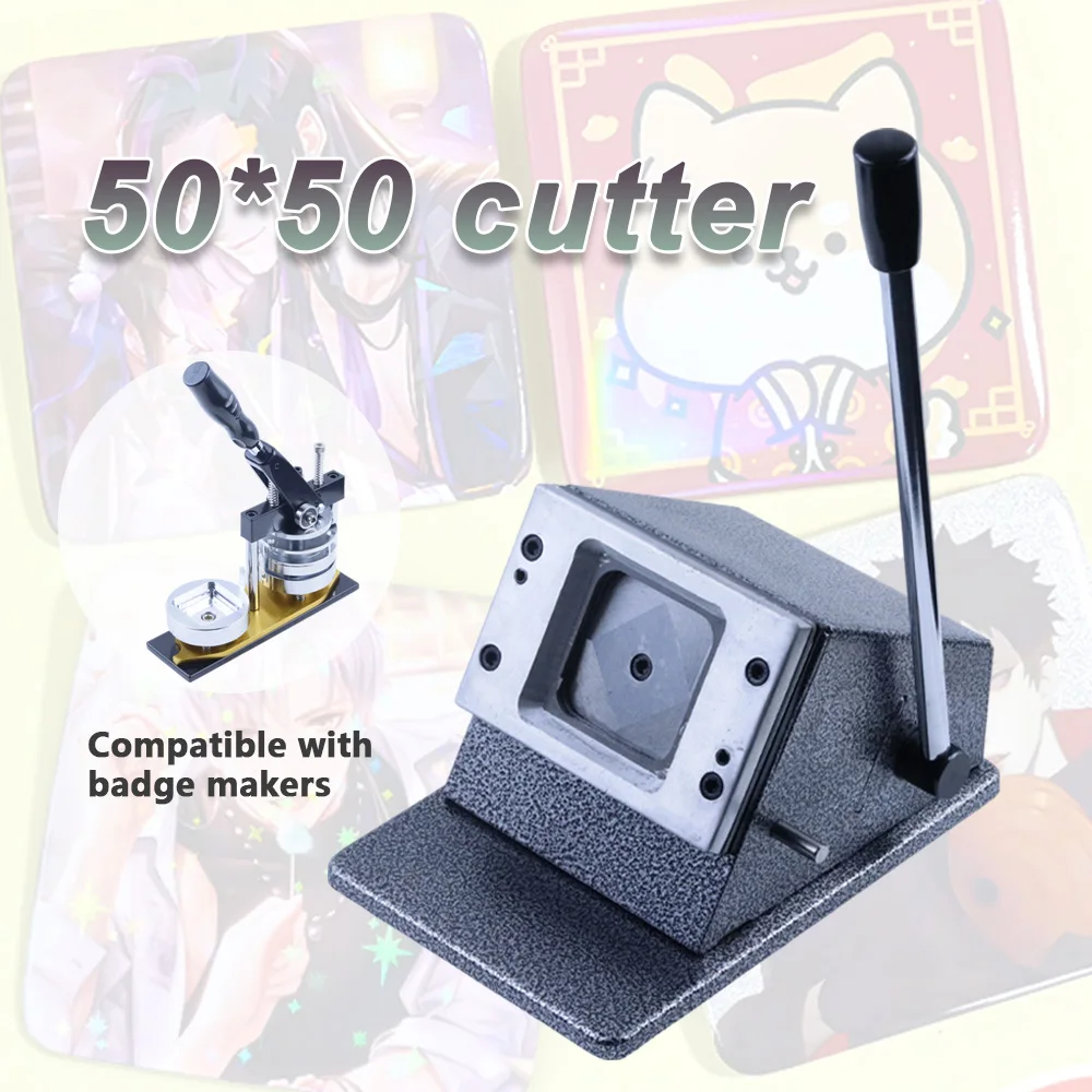50mm Square Paper Cutter Actual Cutting Size 60mm Punch Button Hand Press Square for Button Making Scrapbooking Paper Crafting