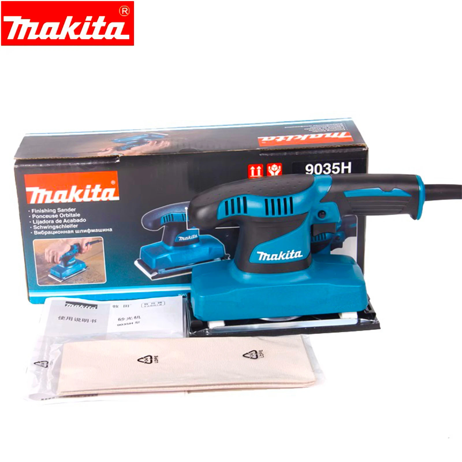 Makita Finlshing Sander 9035H 180W Electric Sandpaper Grinder Wood Working Finish Sandpaper Polishing Machine With Tool Case