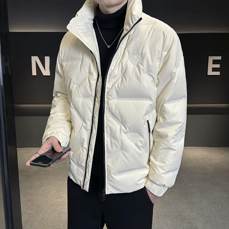 

Men's Short Puffer Jacket Winter Thickened Lightweight Stand Collar Fashionable Youth Outerwear Warm Versatile Men's Coat