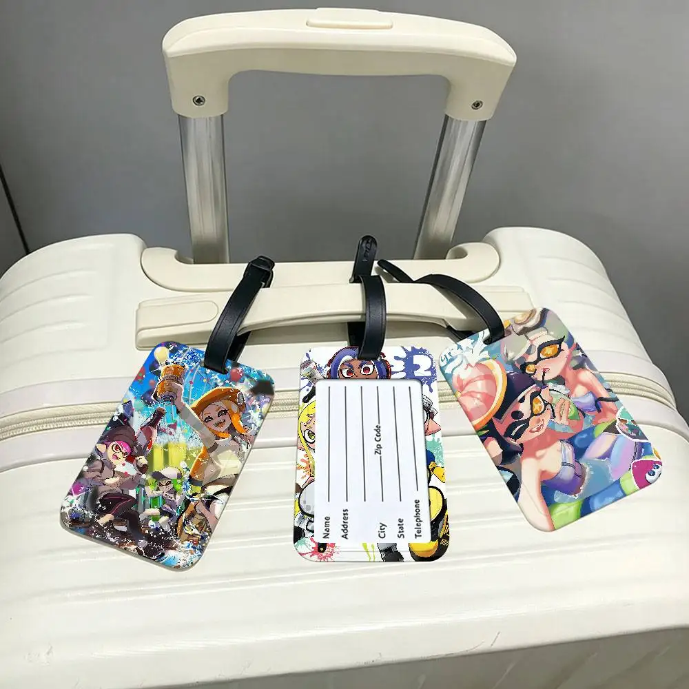 Game S-splatoon 3 Durable PVC Anti lost Baggage Tag With Info Card Lightweight Luggage Identification Label