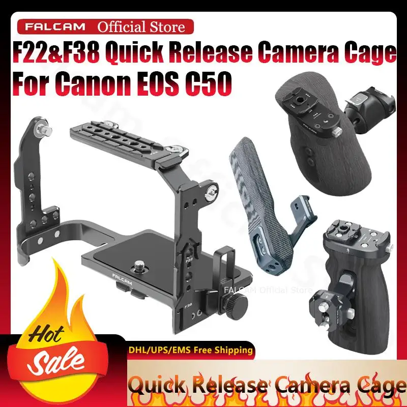 Falcam Official F22&F38 Quick Release Camera Cage For Canon EOS C50 Side Handle PRO Top Hand Grip Buckle Wrist Strap kit