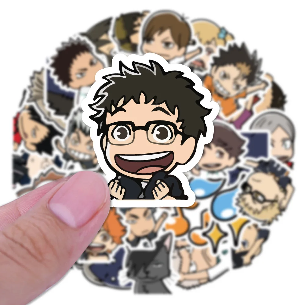 40Pcs Anime Haikyuu Stickers Cute Cartoon for Laptop Phone Guitar Diary Car Notebook Scrapbook Decoration Stickers Kid Toy