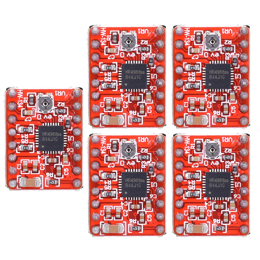 5 Buah Papan Driver Stepper 5 Resolusi Stepper 3D A4988 Driver Perlindungan Komprehensif Modul Driver Motor Komponen DIY