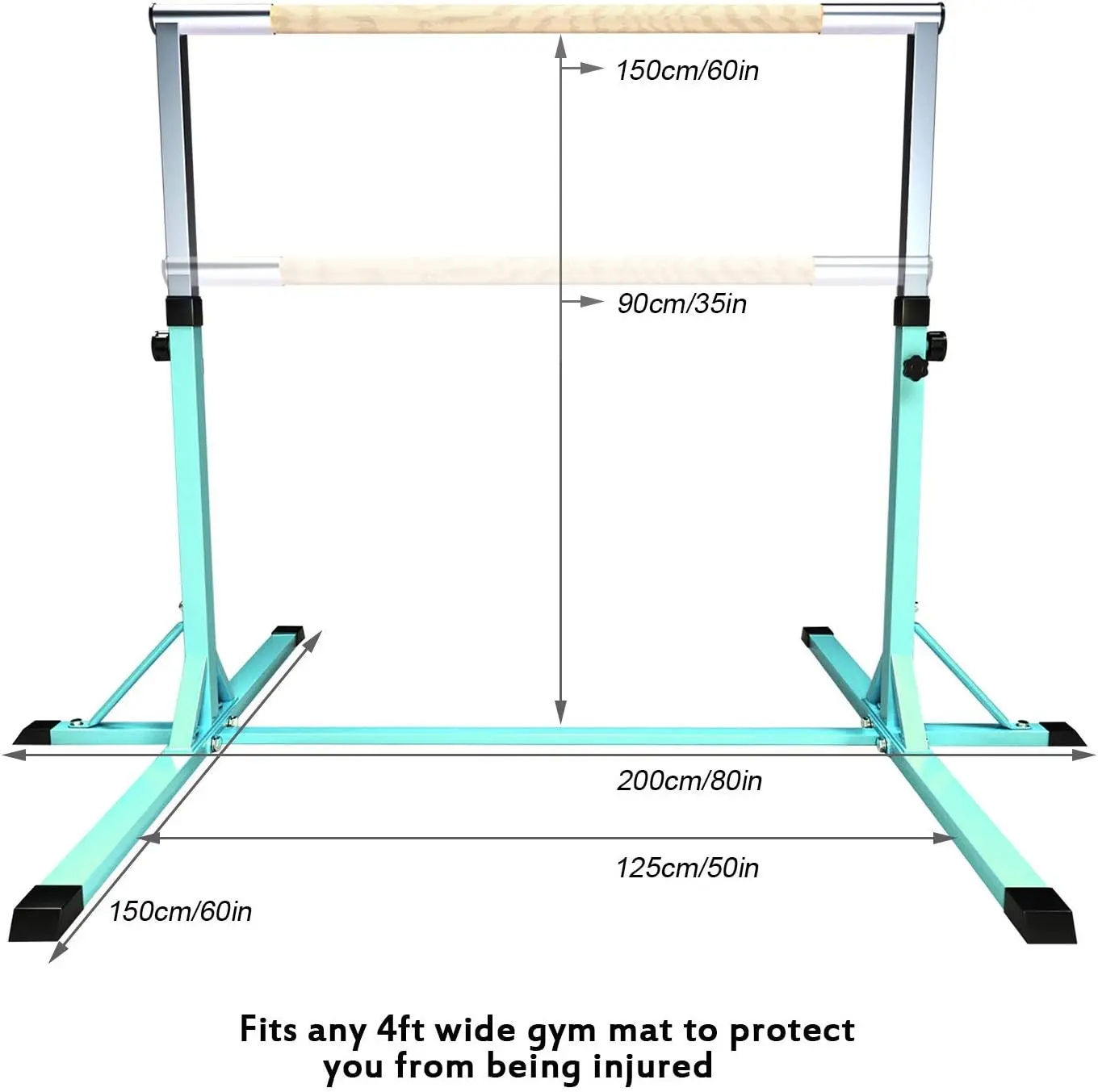 Top Selling Professional Gymnastics Horizontal Bars Portable and Adjustable Height Foldable Metal Design for Home Use