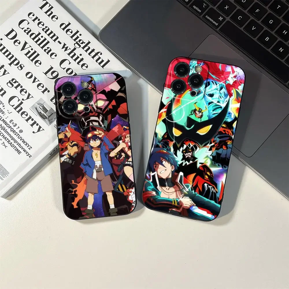 Gurren Lagann Anime Phone Case FOR IPhone 15 14 13 11 12 Pro 8 7 Plus X 13 Pro MAX XR XS MINI SE 2020 Black Covers