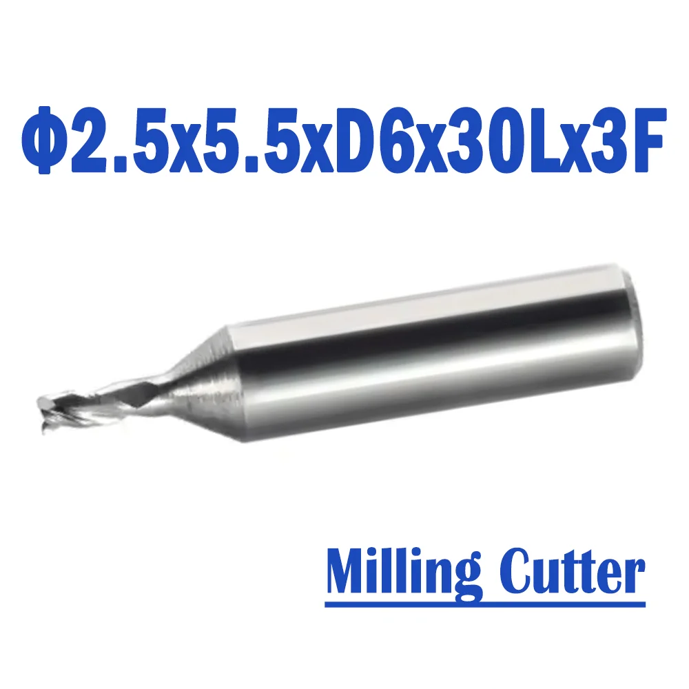 2 Pcs/lot Φ2.5x5.5xD6x30Lx3F Raize 60 Series Pro SILCA FUTURA CNC Carbide Milling Cutter Key Machine Accessories