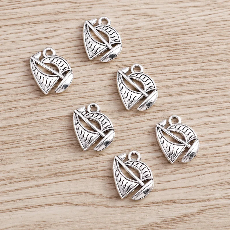 20Pcs Electroplated Alloy Simple And Personalized Sailboat Pendant Diy Jewelry Accessories Accessories Pendant