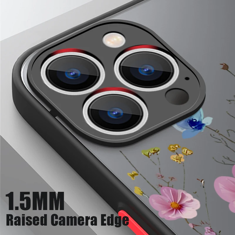 Magnetic Colorful Flower Phone Case For iPhone 15 16 Pro Max 14 13 12 Pro 11 For Magsafe Wireless Charge Soft Edge Acrylic Cover