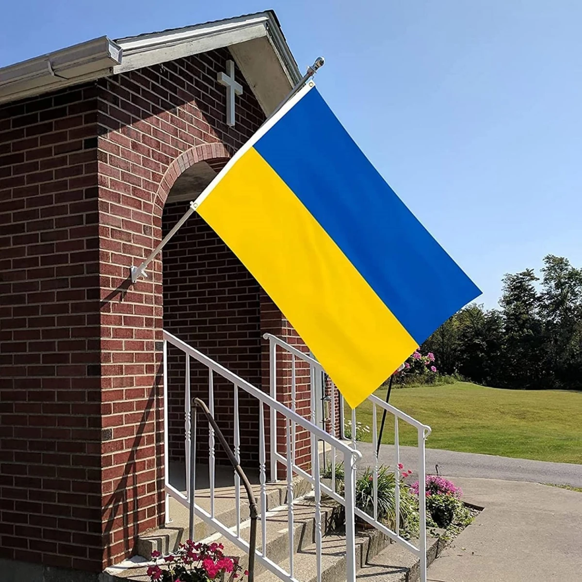 3x5Ft Ukrainian Flag, Double Side Printed Hanging Banner Flags with Grommets, Polyester Material, Vivid Color and UV Fade Resist
