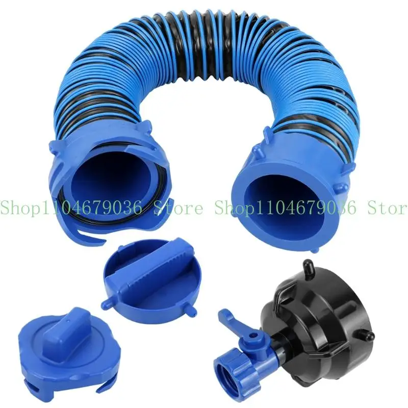 652F Rvs Sewer Hose With ABS Connector 3FT Camping Drainage Pipe Waste Hose Set