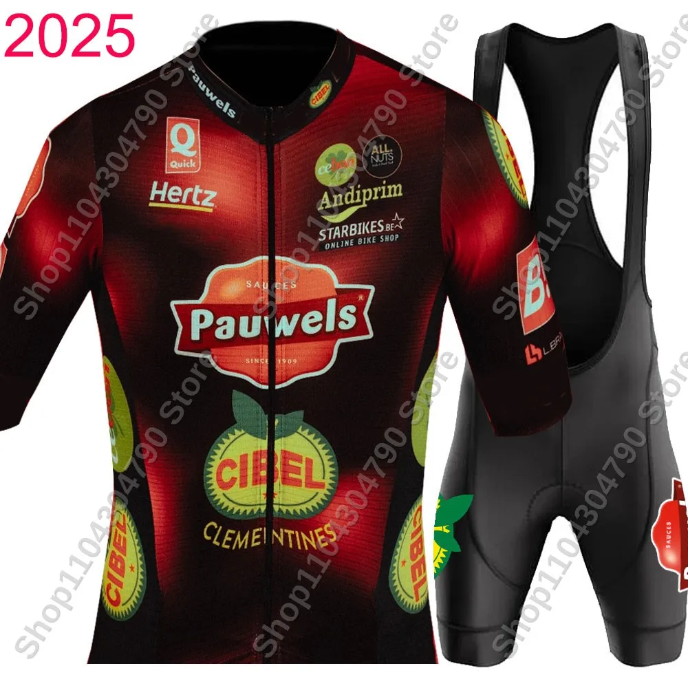 2025 Pauwels Sauce - Cibel Clementines Cycling Jersey Set Belgium Clothing Road Bike Suit Bicycle Shirt Shorts MTB Ropa Maillot