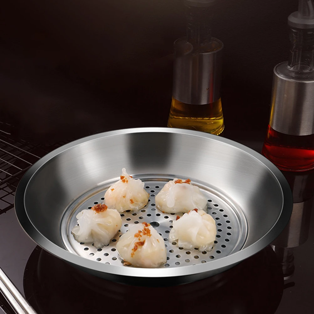 

Stainless Steel Dumpling Plate Double Layer Draining Design For Home Hotel Restaurant Kitchen Gadget Food Serving Storage