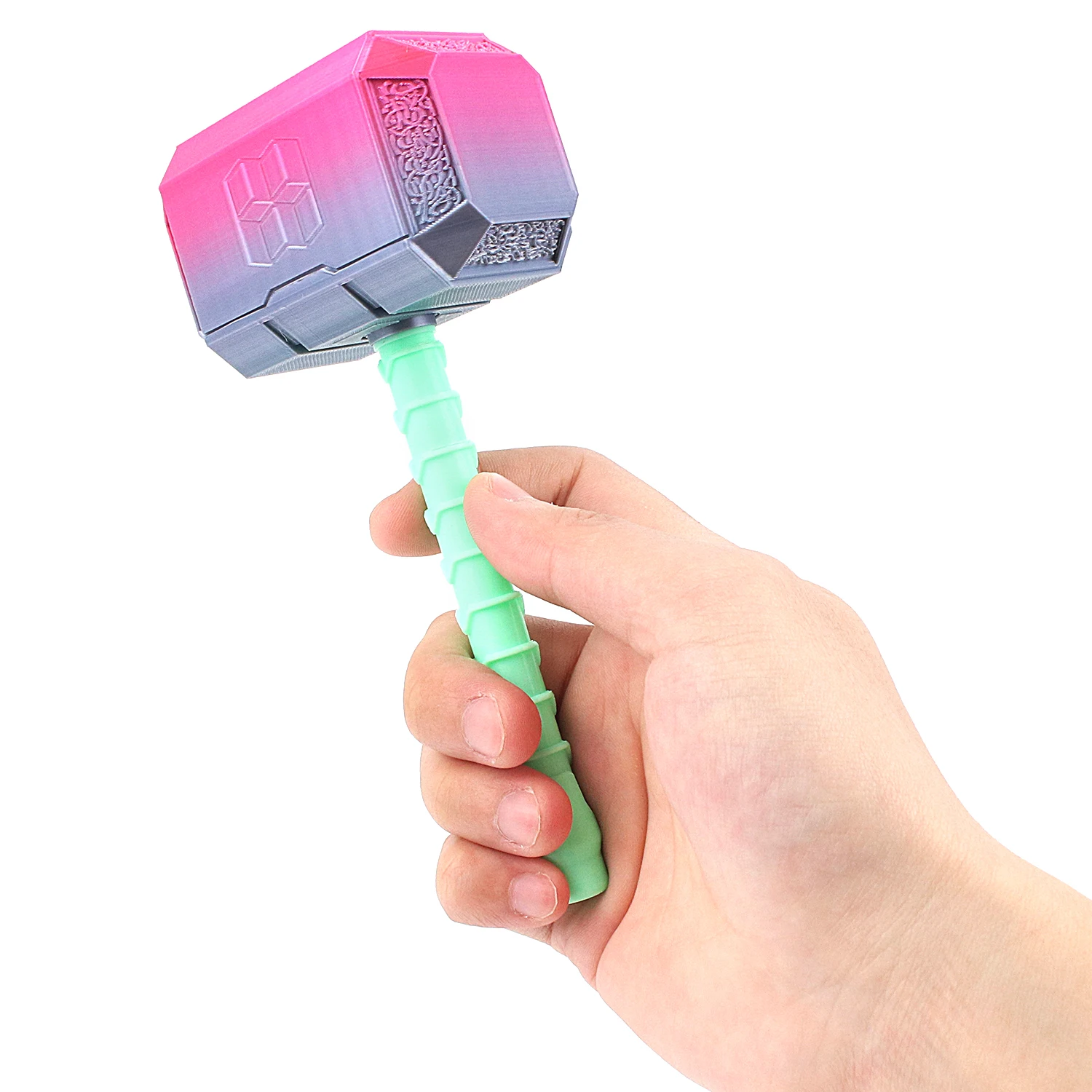 3D printed hammer toy, simulation model entertainment toy, candy gradient color, color subject to actual object