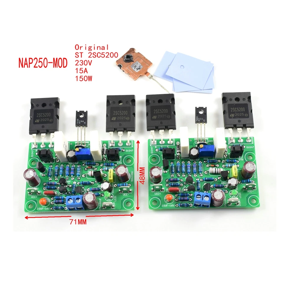 

1 Pair NAP250 15V-40V MOD Stereo Power Audio HIFI Amplifier Amplificador 80W DIY Kits and Finished Baord