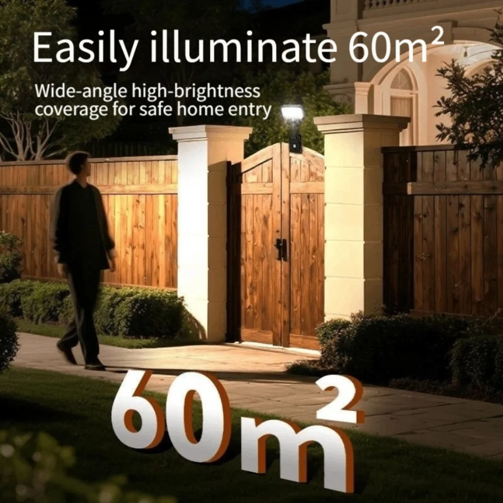 Garden Security Light Solar Wall Light Polycrystalline Solar Panel 5 Meter Detection Range 60 Square Meters Coverage