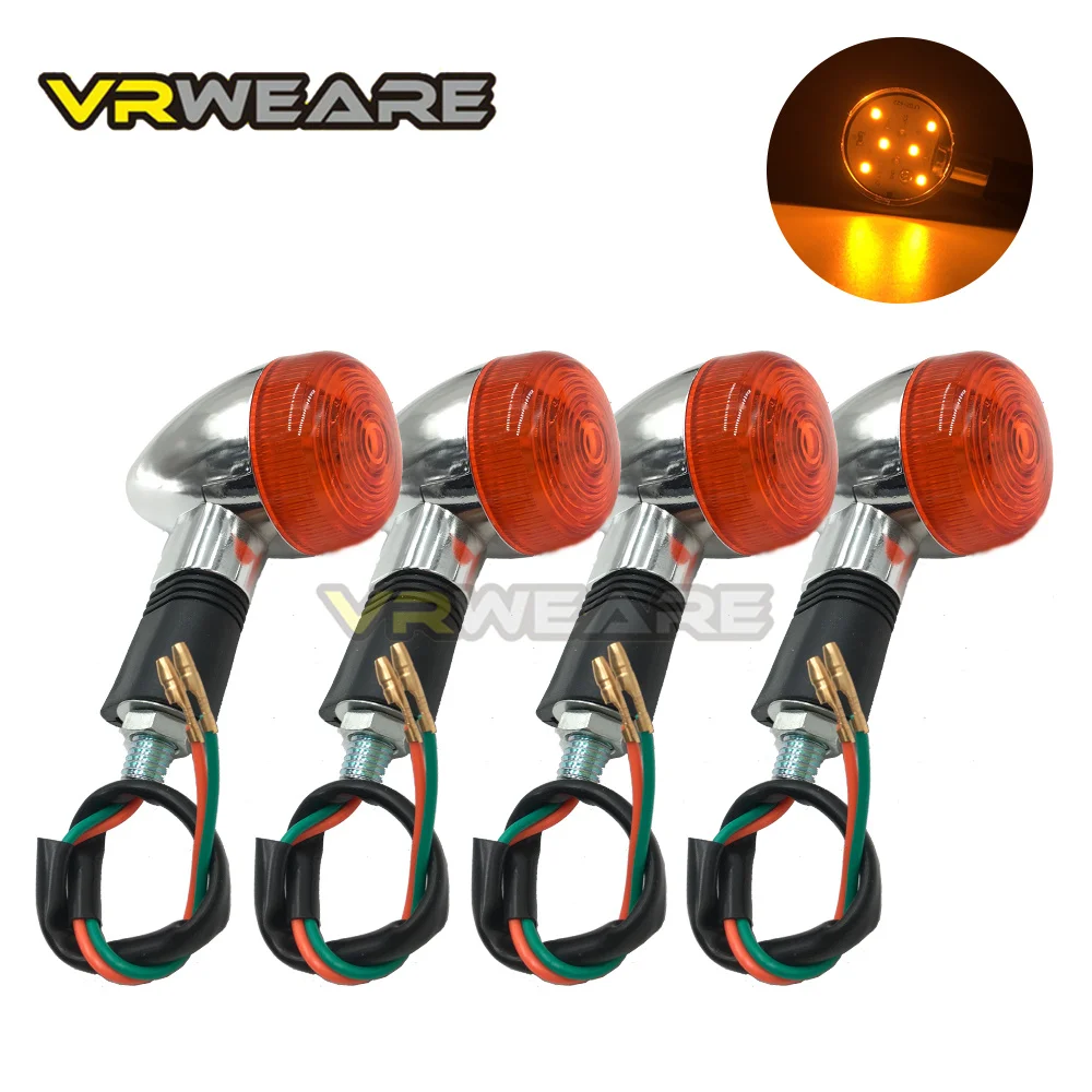 4pcs Motorcycle Turn Signals Lights For Kawasaki Vulcan VN800 900 1500 1600 1700 2000 RETRO Turn light LED Custom Honda VTX1300