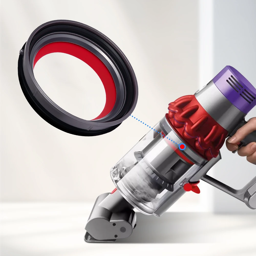 Anel de vedação fixo superior para aspirador de pó dyson v10 sv12 (com ferramenta t8) copo de sujeira tampa inferior vedação anel de borracha encaixe